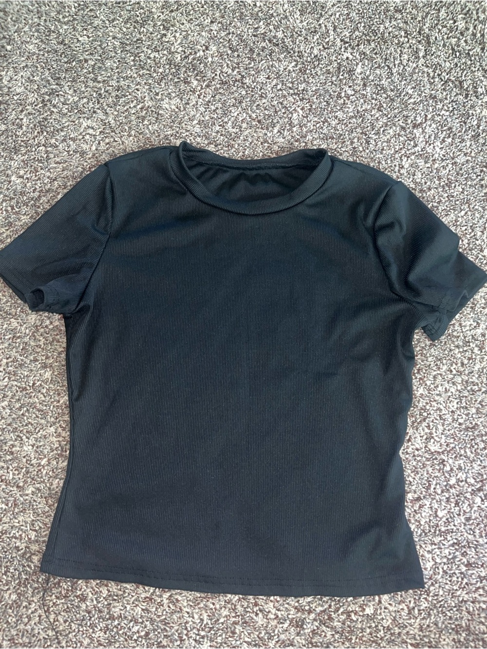 SHEIN Black Short Sleeve Crewneck Crop Top